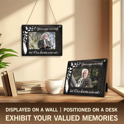 Your Wings Were Ready But My Heart Was Not Photo Frame, Memorial Pictures Frame, Sympathy Gifts For Loss Of Loved One (4x6 photo) - color: Black