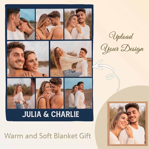 Photo Blanket with Text | Custom Blanket for Her | Personalized Blanket for Wife | Customize Blanket for Girlfriend Couple Boyfriend - color: Style 3