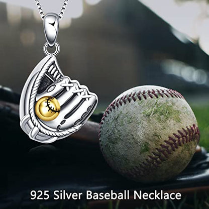 WINNICACA Silver Cremation Urn Necklaces for Ashes of Loved Ones - style: Baseball Glove Urn