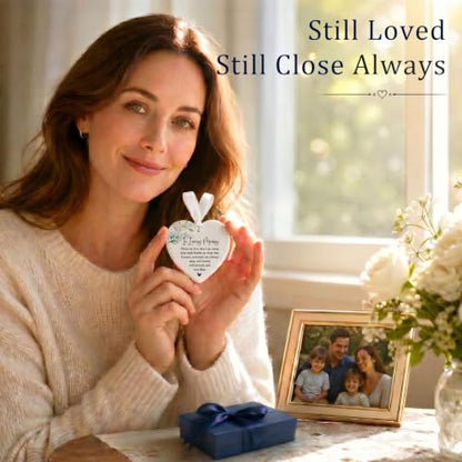 in Loving Memory Gift for Loss of Loved One, Sympathy Keepsake with Ceramic Heart and Comforting Message, Celebration of Life Tribute in Linen Box for Mom Dad Husband Wife Grandma Grandpa