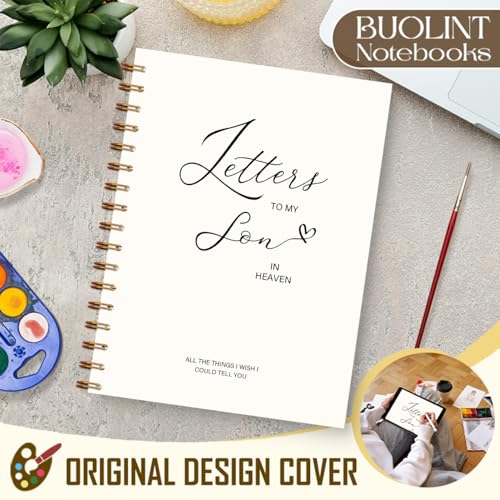 Letters to Heaven Notebook Journal 5.5x8.3, Grief Journal for Women, Memorial Sentimental Gifts, Sympathy Gifts for Loss of Loved One, Spiral Hardcover Notebook(Son) - color: Son