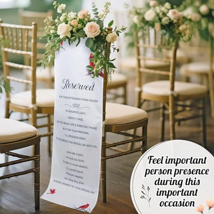 Yopyame Reserved Memorial Wedding Chair Sign Wedding Memorial Reserved Chair Sign Banner in Loving Memory Save a Seat for Someone in Heaven 15 x 50'' With Love From Heaven Memorial Signs for Loss Seat
