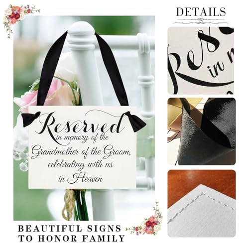 Wedding Memorial Sign in Memory of Grandparents Celebrating from Heaven Ceremony Seat Banner Grandmother of The Groom - style: Grandmother of the Groom