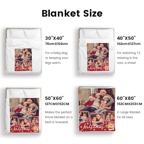 M YESCUSTOM Christmas Family Blanket Custom with 4 Photos Personalized Throw Blanket for Best Friend Custom Photo Blanket Gift for Christmas Funny Xmas Gift for Women Men Him&her - color: Style 26
