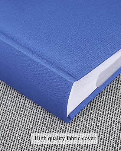 1DOT2 Photo Album for 4x6 Pictures with Writing Space, Blue | Holds 402 Photos,Linen Cover with Front Window, Acid-free Inner Pages, Ideal for Marriage Children Travel Family - color: Blue