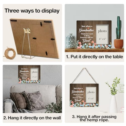 Great Grandmother Gifts, Gifts for Grandma Wood Photo Frame 8X10 | Great Grandmother Picture Frame (Photo 4X6 Inches) - color: Just