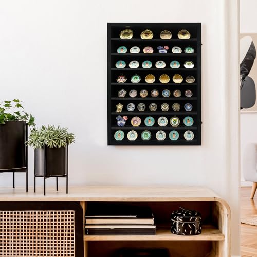 18x24 Wooden Shadow Box Frame with Removable Shelves Deep Display Case for Military Medals Keepsakes Black - color: Black, size: 18x24