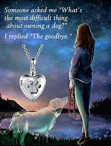 925 Sterling Silver Cremation Jewelry for Pet Ash Urn Necklace for Dog Cat | Memorial Ash Pendant Women Remembrance Keepsake Gift for Loss of Loved Furry Friend - style: pet urn locket necklace