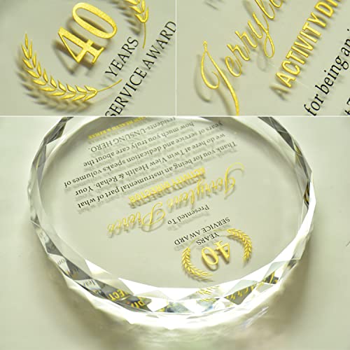 Personalized Boss Appreciation Gift Plaque for Retirement Birthday Church Teachers, Unique K9 Crystal Clear Circle Award with Customized Name and Appreciation Message (S - 6") - color: A001, size: S - 6"