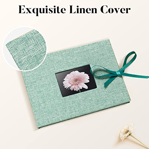 Fabmaker Small Photo Album 4x6, Picture Album, Picture Book, Mini Brag Book | Ribbon Closure, Linen Fabric Cover, Front Window, Sturdy Binding, Acid-free, PVC free, Artwork Weddings Family Boudoir - color: Light Blue, size: 12 Pockets/1PK