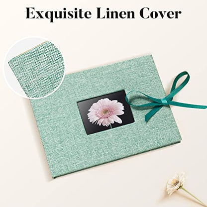 Fabmaker Small Photo Album 4x6, Picture Album, Picture Book, Mini Brag Book | Ribbon Closure, Linen Fabric Cover, Front Window, Sturdy Binding, Acid-free, PVC free, Artwork Weddings Family Boudoir - color: Light Blue, size: 12 Pockets/1PK