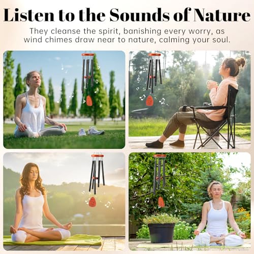 Sympathy Gifts for Loss of Loved One Memorial Wind Chimes Sympathy/Bereavement/Memorial Gifts for Loss of Mom Dad Husband, Grief Remembrance Condolences Gifts for Women, 32" Black - size: 32" Black