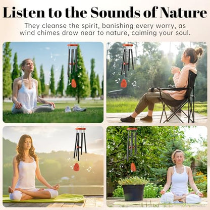 Sympathy Gifts for Loss of Loved One Memorial Wind Chimes Sympathy/Bereavement/Memorial Gifts for Loss of Mom Dad Husband, Grief Remembrance Condolences Gifts for Women, 32" Black - size: 32" Black