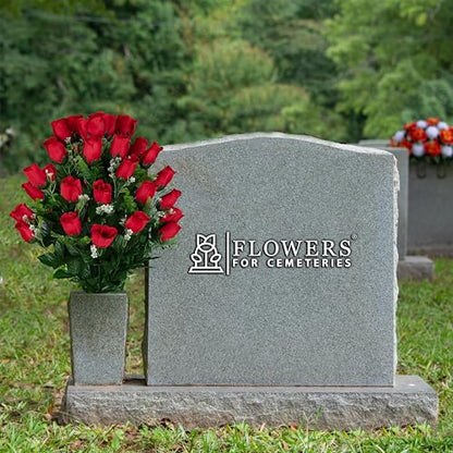 Artificial Cemetery Flowers - Gravesite Flowers - Red Roses - color: Red Roses, size: (1) Bouquet