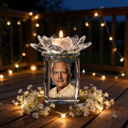 Keepsake urns for Human Ashes Crystal Small urns Cremation Keepsake Photo Urn with Candlestick Sharing Ashes Mini Memorial Urn for Human or Pet to Remember Your Loved One Lost
