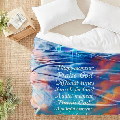 Christian Gifts for Women Blanket 60"x50" – Inspirational Bible Verse Throw Blanket, Religious Cross Dove Prayer Shawl, Spiritual Birthday Gifts, Baptism, Friendship, Encouragement Gifts for Her