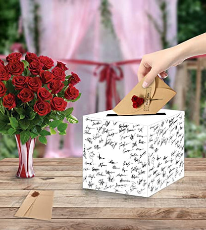 SietDESEO 10 Pcs White Card Box with Slot Money Gift Card Box Holder for Party Wedding Reception Birthday Graduation Bridal Shower Baby Shower Diaper Raffle Box - color: 10 PCS WHITE CARD BOX, size: 7.8 X 7.8 X 7.8 INCH