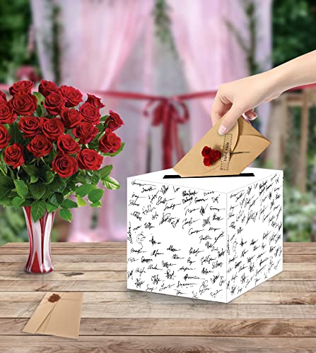 SietDESEO 10 Pcs White Card Box with Slot Money Gift Card Box Holder for Party Wedding Reception Birthday Graduation Bridal Shower Baby Shower Diaper Raffle Box - color: 10 PCS WHITE CARD BOX, size: 7.8 X 7.8 X 7.8 INCH
