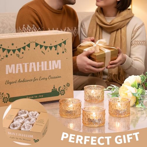 24 Pack Gold Tealight Candle Holders, Glass Votive Candle Holders Bulk - color: Gold