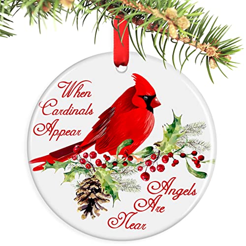 Jocidea Red Cardinal Christmas Ornaments - Memorial Gifts for Loved One, Sympathy Gifts - color: Red Cardinal Ornament
