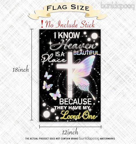 Memorial Garden Flag 12x18 Inch Double Sided Burlap Vertical Grave flags for Cemetery Bereavement Inspirational Banner