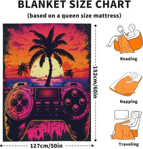Gaming Fleece Throw Blanket, Purple Game Flannel Blankets for Couch 50"×60" - color: Gaming