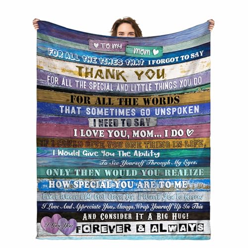 Gifts for Mom,I Love You Mom Throw Blanket, Soft Flannel Blanket for Mother's Day, Christmas, Valentines, Birthday Gift & Bed, Couch, Living Room Use 50x60 Inch - color: Mom-1
