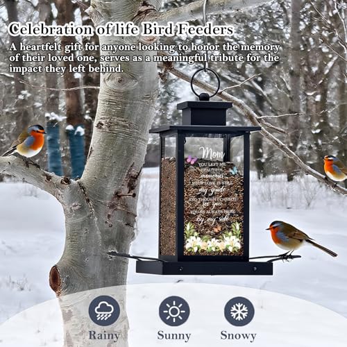 Memorial Bird Feeder for Loss of Mom - Sympathy Bereavement Gifts for Loss of Mother Remembrance Funeral Condolence Gifts Thoughtful Sorry for Your Loss Gifts for Loss of Loved One