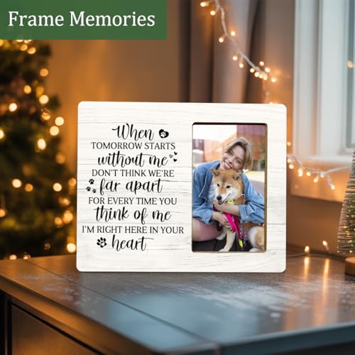 Dog Gifts Memorial Picture Frame Loss of Dog, Pet Memorial Gifts, When Tomorrow Starts Without Me Wooden Picture Frames - color: When