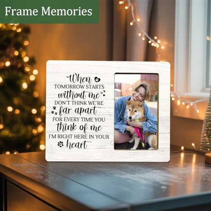 Dog Gifts Memorial Picture Frame Loss of Dog, Pet Memorial Gifts, When Tomorrow Starts Without Me Wooden Picture Frames - color: When