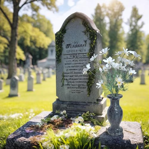 Cemetery Vases for Grave Decorations,Natural Granite Flower Vases for Cemetery. (1)
