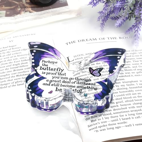 Inspirational Gifts for Women, Motivational Gifts for Coworkers, Cheer Up Gift for Colleagues Friends Christmas, Encouragement Present Beautiful Butterfly Gift Decorative Signs Plaque - style: Butterfly