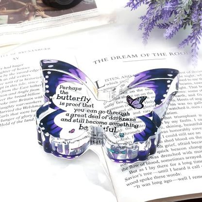 Inspirational Gifts for Women, Motivational Gifts for Coworkers, Cheer Up Gift for Colleagues Friends Christmas, Encouragement Present Beautiful Butterfly Gift Decorative Signs Plaque - style: Butterfly