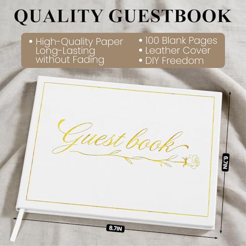 Leesgel Wedding Vow Books His and Hers with Guest Book & Table Sign Set - color: White & Black