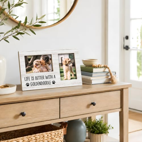 Goldendoodle Gifts Double Picture Frame 4x6, Dog Two Photo Frame - color: color-12