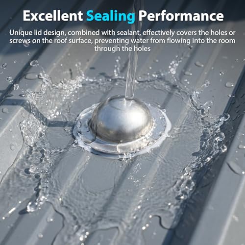 Stainless Steel Roofing Screw Caps for Roof Leak Repair, 100 Pcs