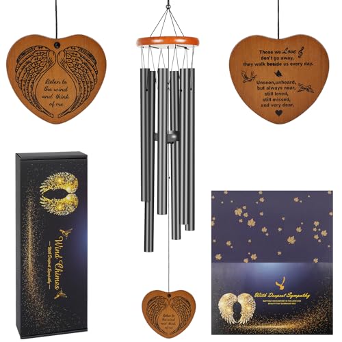 Wind Chimes Outdoor Outside,35" Memorial Wind Chimes,Bereavement Funeral Sympathy Gifts for Loss of Loved One, Mother,Father - size: 35"
