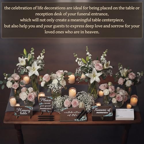 Celebration of Life Guest Book Funeral Memory Cards, Greenery - style: Greenery