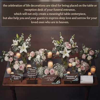 Celebration of Life Guest Book Funeral Memory Cards, Greenery - style: Greenery