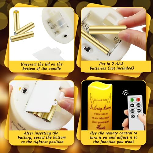 Pangda Flameless Memorial Candle with Remote Real Wax LED 3x6 in, Love - style: Love