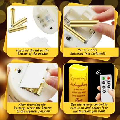 Pangda Flameless Memorial Candle with Remote Real Wax LED 3x6 in, in Heart - style: In Heart