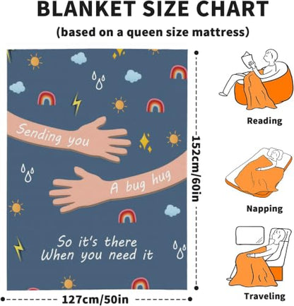 Birthday Inspirational Gifts for Women, Get Well Throw Blanket Hug Blanket - color: Hug