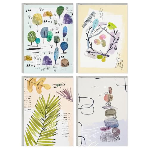 Hallmark Nature Blank Cards, Assorted 48-Pack (Trees, Leaves, Birds, Rocks)