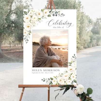 Personalized Funeral Celebration Of Life Welcome Sign #4 - color: Style 4