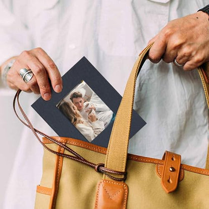 Small 4x6 Photo Album 24 Pockets Linen Cover Gray Blue - color: Gray Blue, size: 24 Pockets