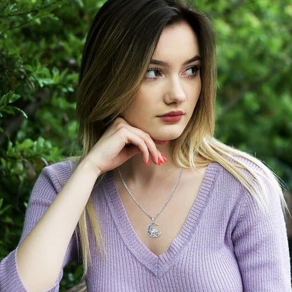 Sterling Silver Tree of Life Necklace for Women Oval Family Tree Necklace Abalone Shell Moonstone Pendant Mother Day Necklace for Mom Tree of Life Jewelry - style: Tree of Life-Mushroom-Moss Agate