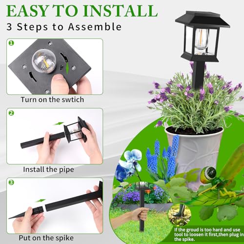Greluna Solar Lights Outdoor,12 Pack 3000K Waterproof Auto On/Off Solar Pathway Lights for Your Garden, Landscape, Path, Yard, Patio, Driveway,Walkway Decor