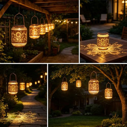 Dragonfly Solar Lantern Outdoor Hanging Solar Garden Light Gifts for Women - color: Sunflower