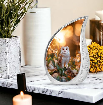 Owl Urn - Tear Drop Urns - Cremation Urns for Human Ashes Adult Male - Decorative Urns - Adult Urns for Human Ashes Women (10 inch Pack of 1) - size: Large