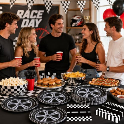 40 Pcs Race Car Plates and Napkins Set, Large 9 Inch Party Plates - color: Race Car